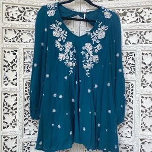 Free People Sweet Tennessee Embroidered Mini Dress